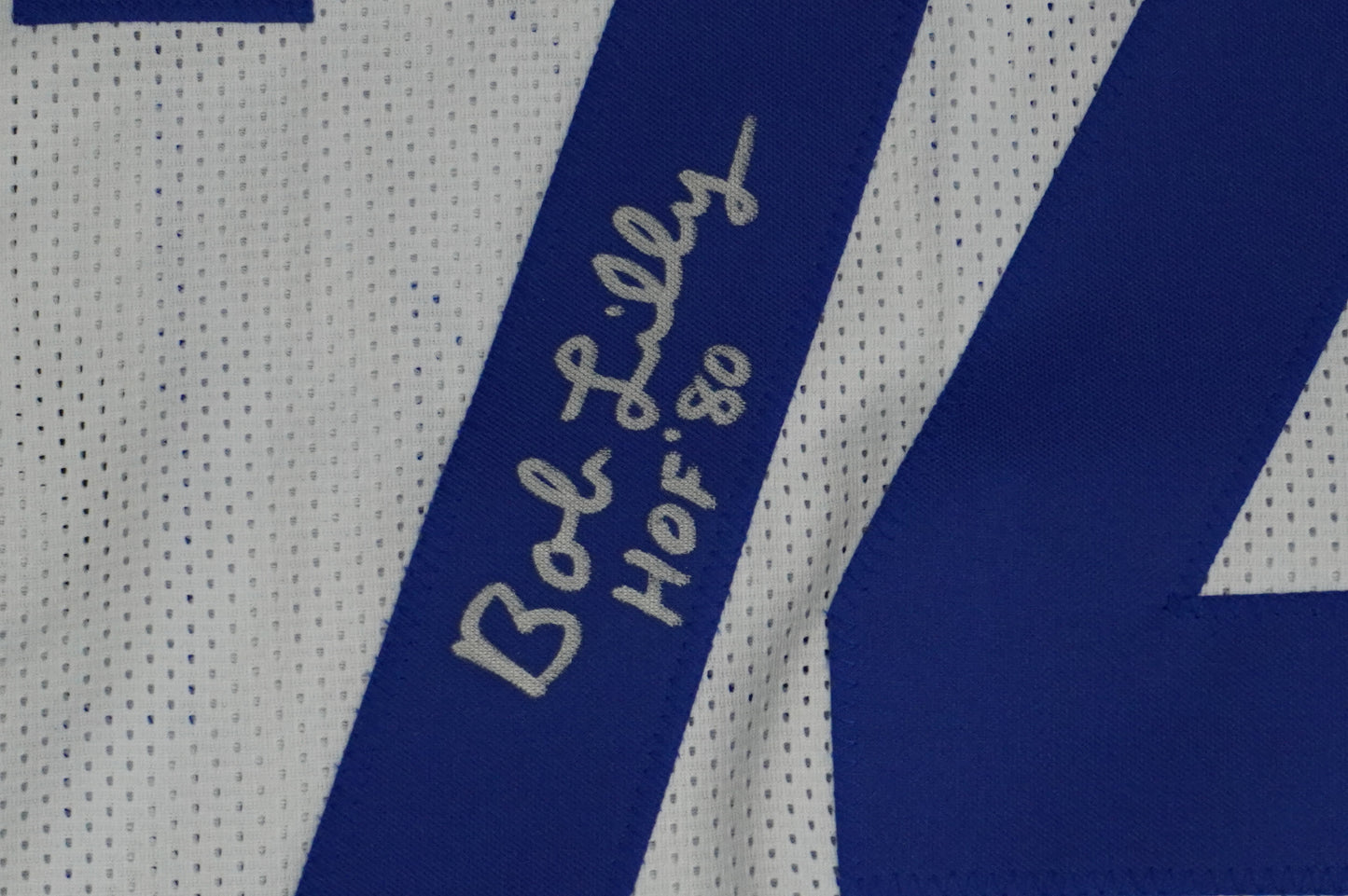 BOB LILLY SIGNED WHITE JERSEY Size 3XL Dallas Cowboys w/HOF 80 JSA COA