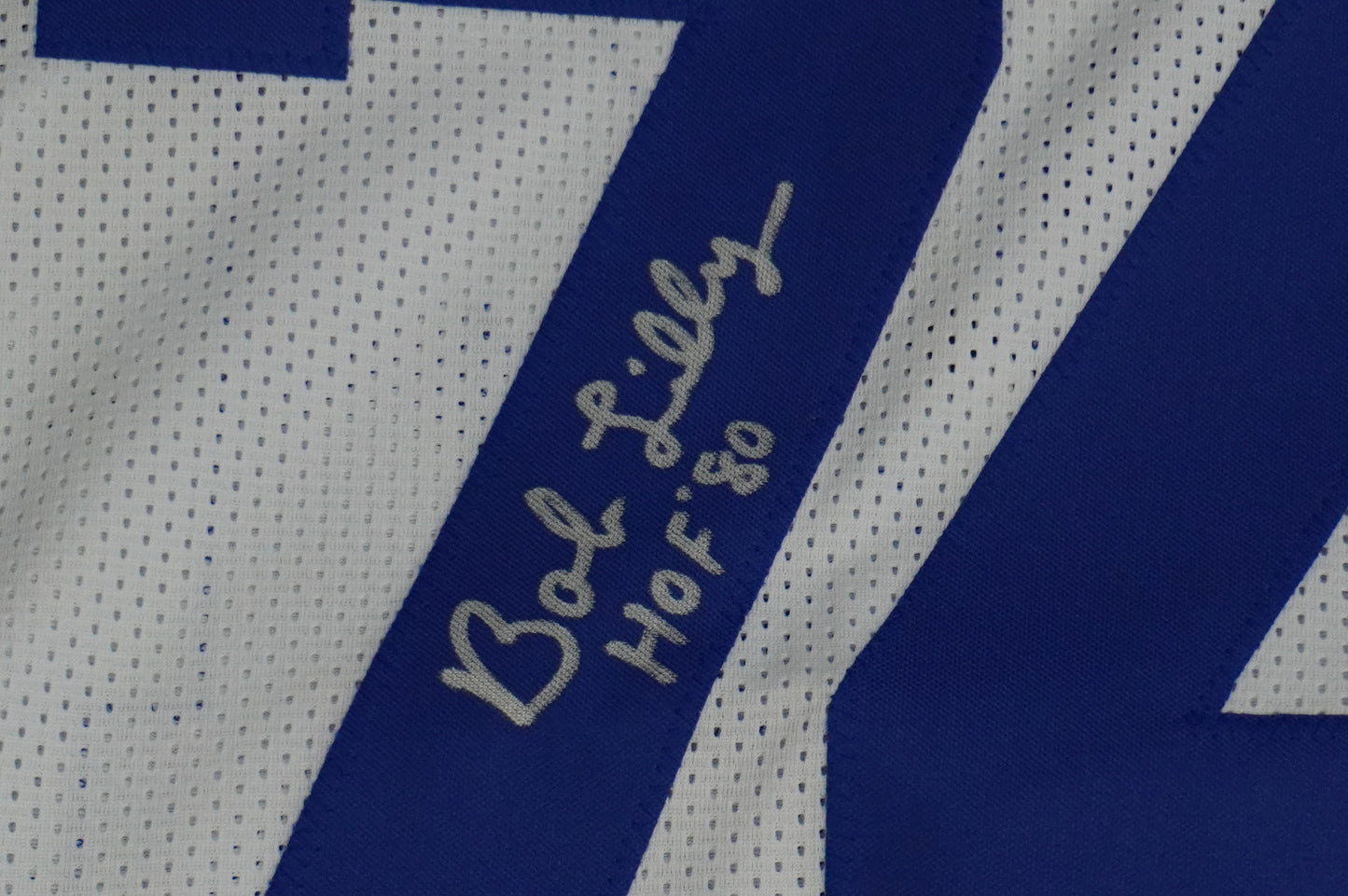 BOB LILLY SIGNED WHITE JERSEY Size 3XL Dallas Cowboys w/HOF 80 JSA COA