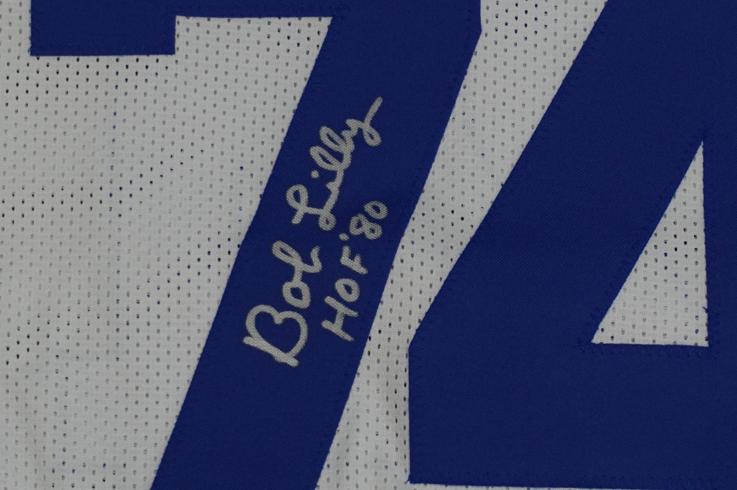 BOB LILLY SIGNED WHITE JERSEY Size 3XL Dallas Cowboys w/HOF 80 JSA COA