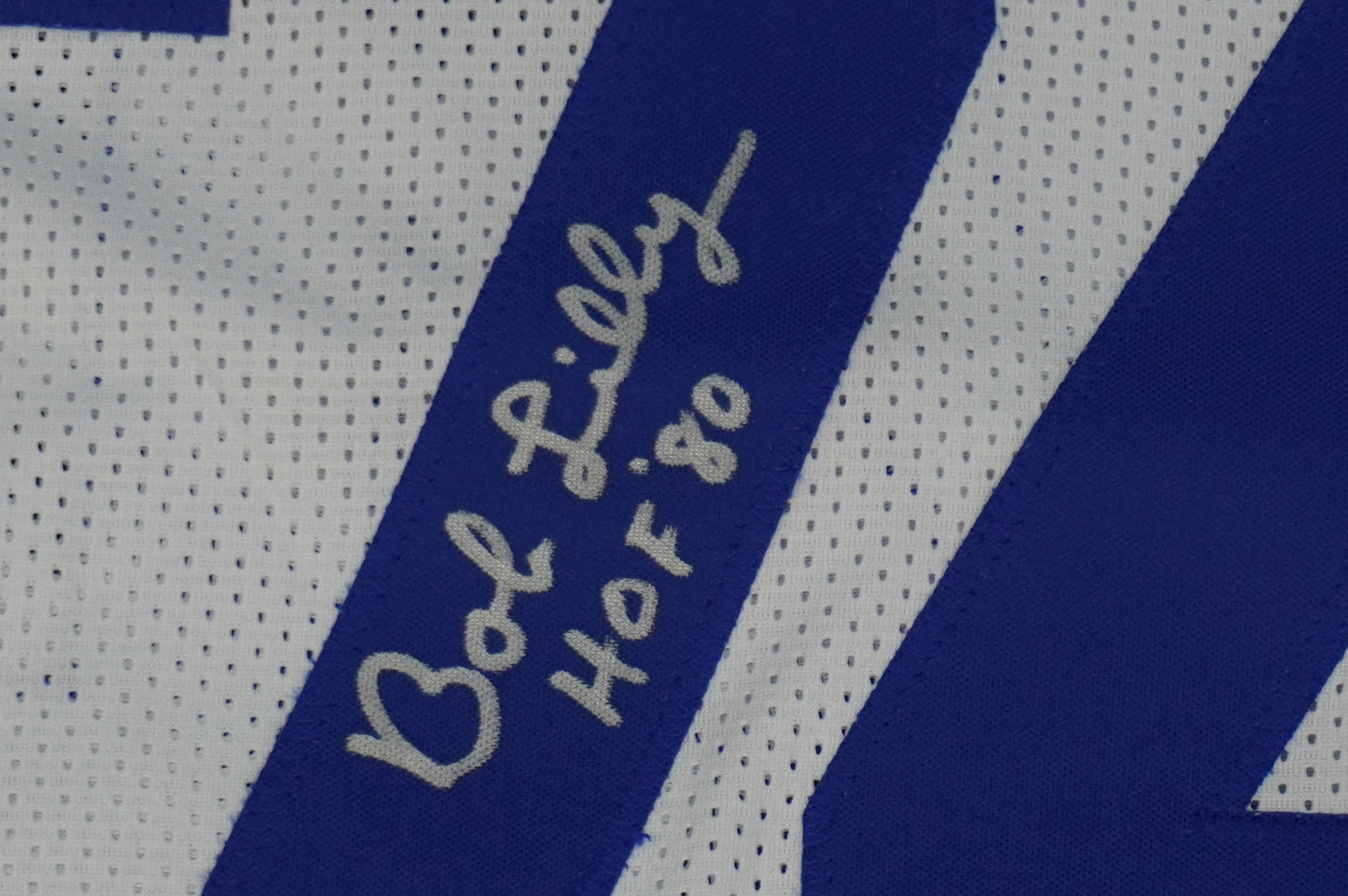 BOB LILLY SIGNED WHITE JERSEY Size 3XL Dallas Cowboys w/HOF 80 JSA COA