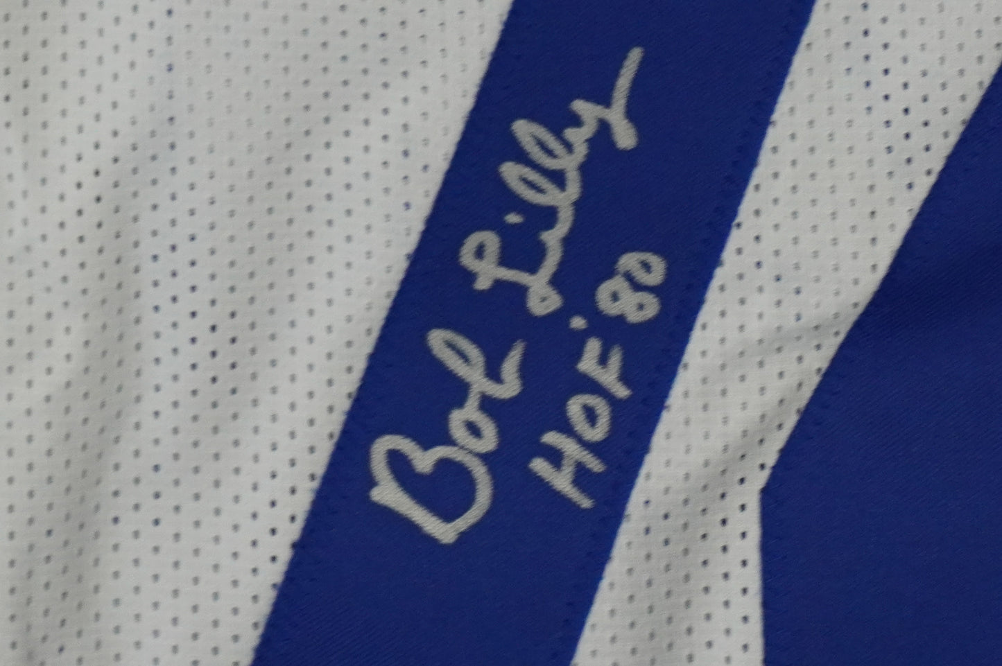 BOB LILLY SIGNED WHITE JERSEY Size 3XL Dallas Cowboys w/HOF 80 JSA COA