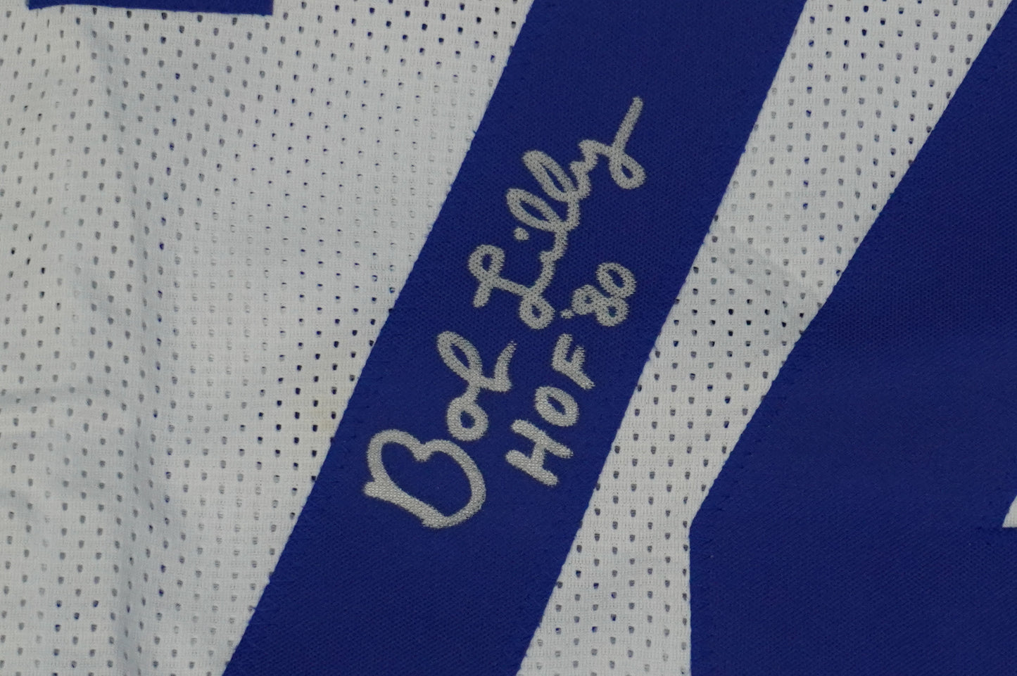 BOB LILLY SIGNED WHITE JERSEY Size 3XL Dallas Cowboys w/HOF 80 JSA COA