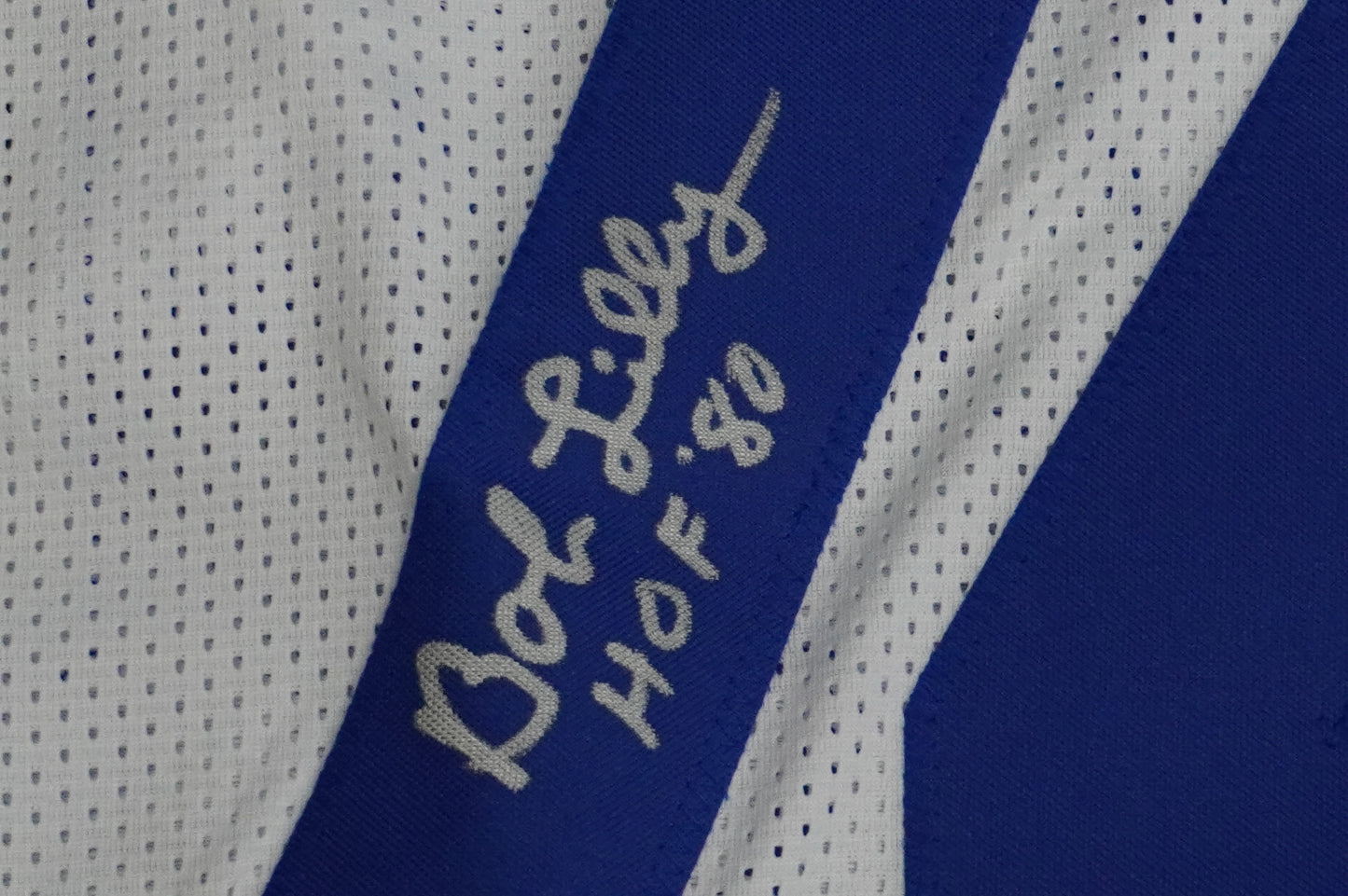BOB LILLY SIGNED WHITE JERSEY Size M Dallas Cowboys w/HOF 80 JSA COA