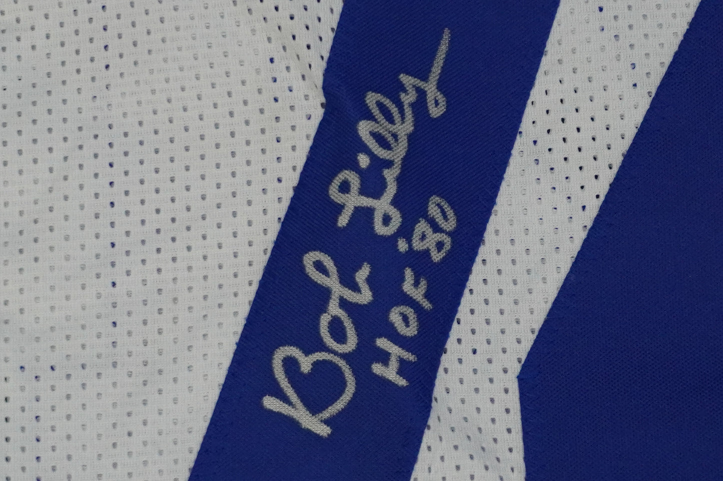BOB LILLY SIGNED WHITE JERSEY Size M Dallas Cowboys w/HOF 80 JSA COA