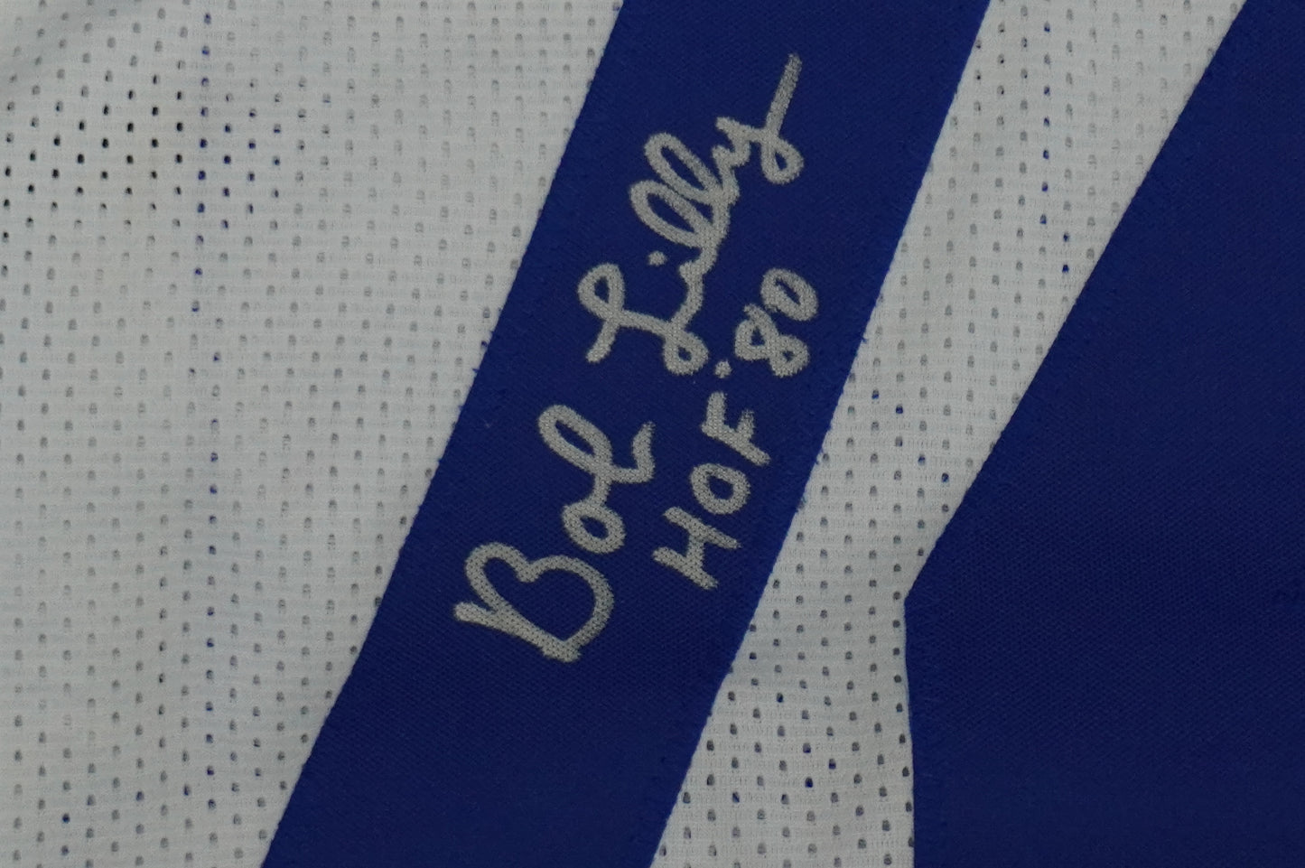 BOB LILLY SIGNED WHITE JERSEY Size 2XL Dallas Cowboys w/HOF 80 JSA COA