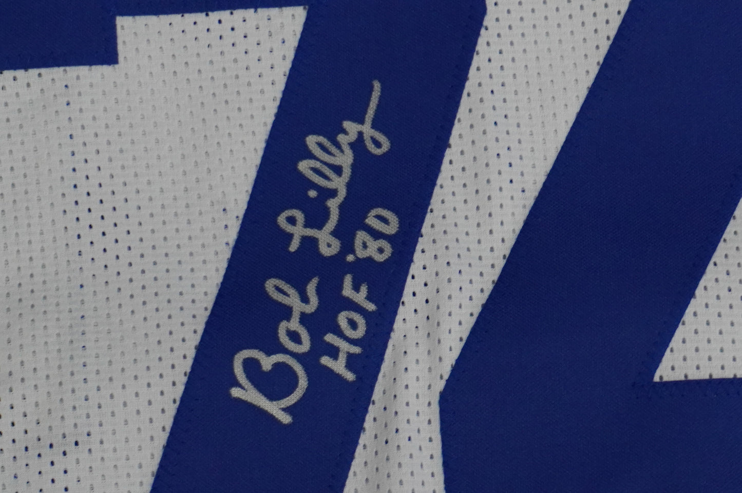 BOB LILLY SIGNED WHITE JERSEY Size 2XL Dallas Cowboys w/HOF 80 JSA COA