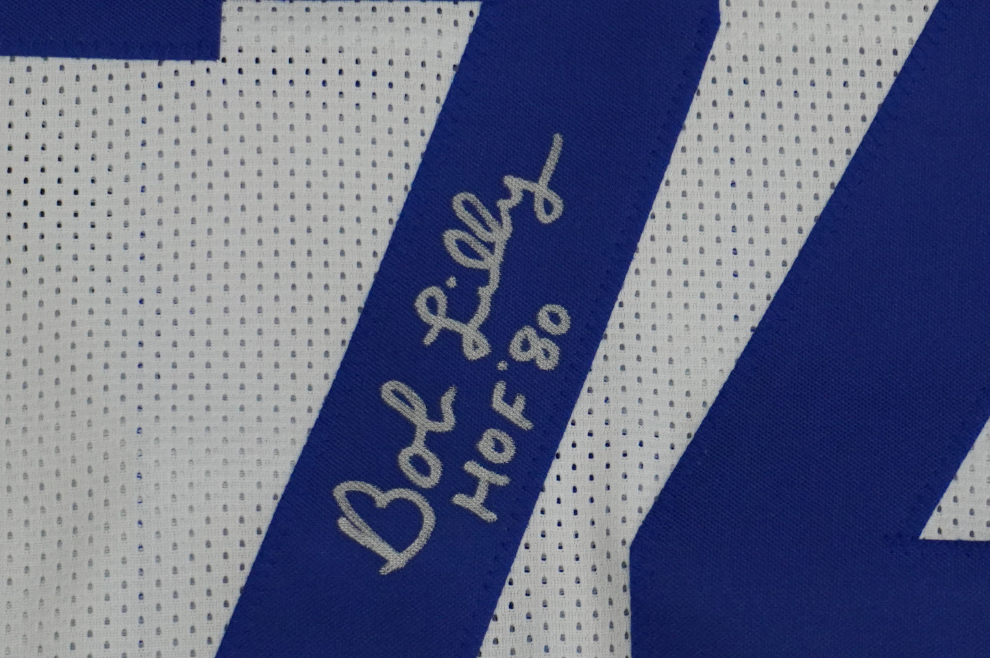 BOB LILLY SIGNED WHITE JERSEY Size 2XL Dallas Cowboys w/HOF 80 JSA COA