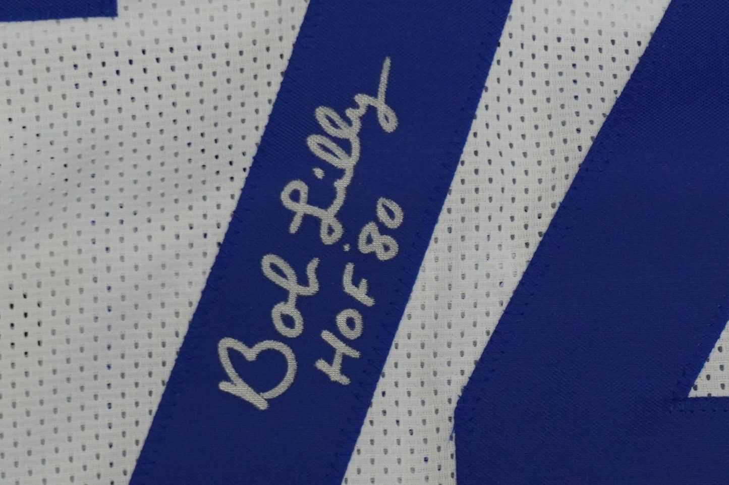 BOB LILLY SIGNED WHITE JERSEY Size 2XL Dallas Cowboys w/HOF 80 JSA COA