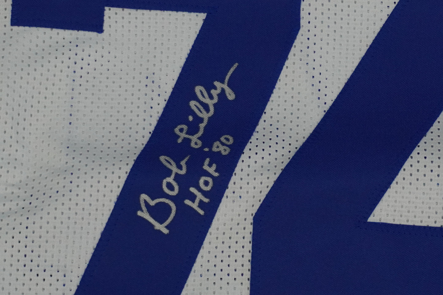 BOB LILLY SIGNED WHITE JERSEY Size 2XL Dallas Cowboys w/HOF 80 JSA COA