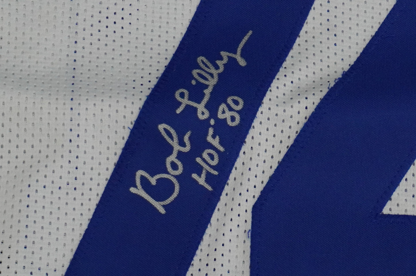 BOB LILLY SIGNED WHITE JERSEY Size 2XL Dallas Cowboys w/HOF 80 JSA COA