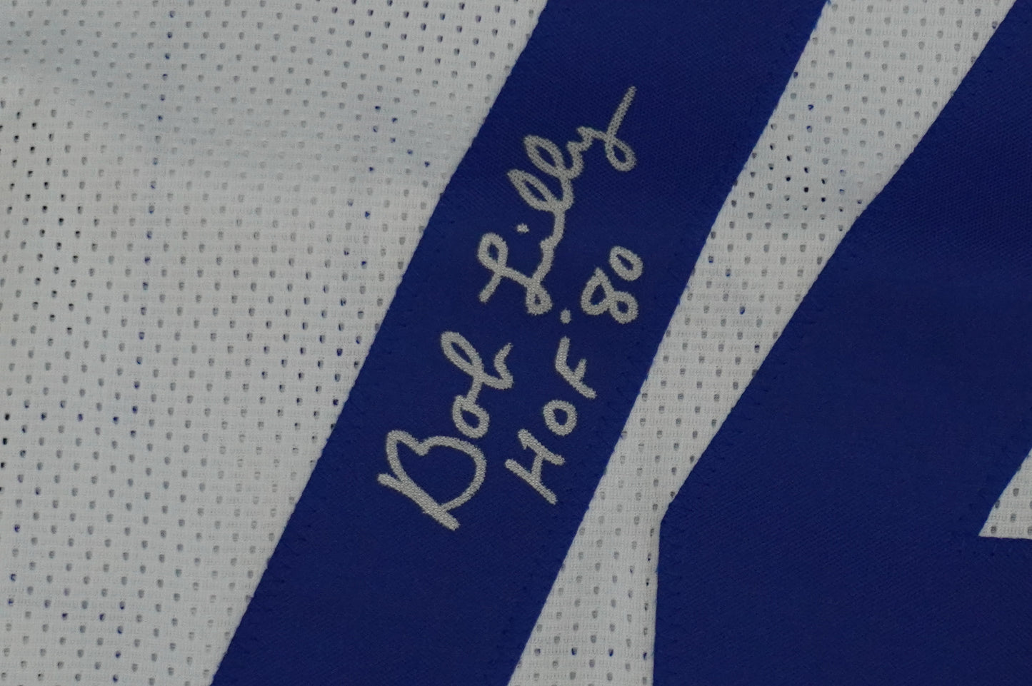BOB LILLY SIGNED WHITE JERSEY Size 2XL Dallas Cowboys w/HOF 80 JSA COA