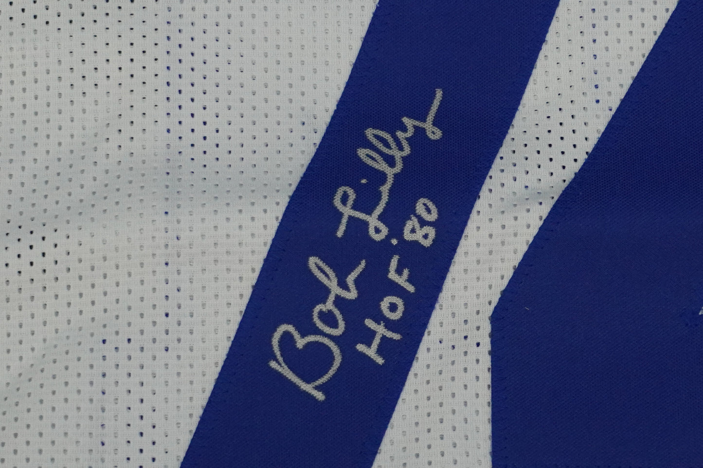 BOB LILLY SIGNED WHITE JERSEY Size 2XL Dallas Cowboys w/HOF 80 JSA COA