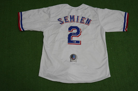 MARCUS SEMIEN TEXAS RANGERS SIGNED Sewn Jersey BAS