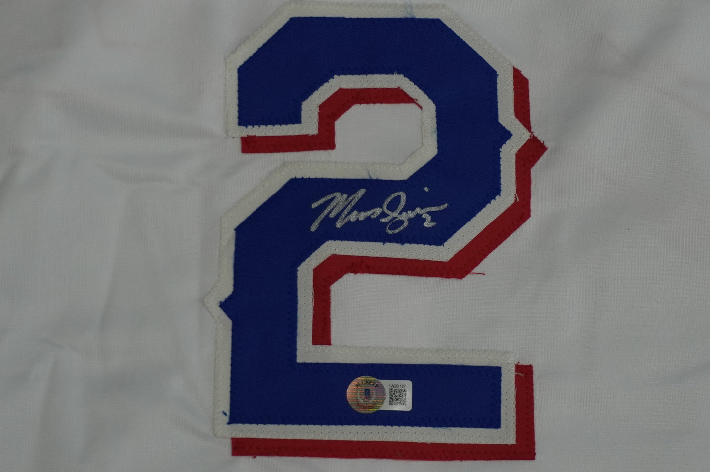 MARCUS SEMIEN TEXAS RANGERS SIGNED Sewn Jersey BAS