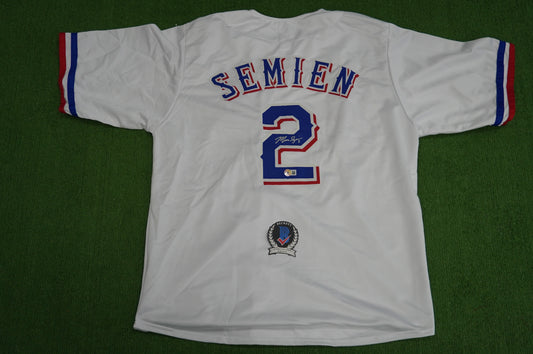 MARCUS SEMIEN TEXAS RANGERS SIGNED Sewn Jersey BAS