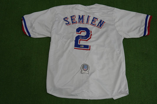 MARCUS SEMIEN TEXAS RANGERS SIGNED Sewn Jersey BAS