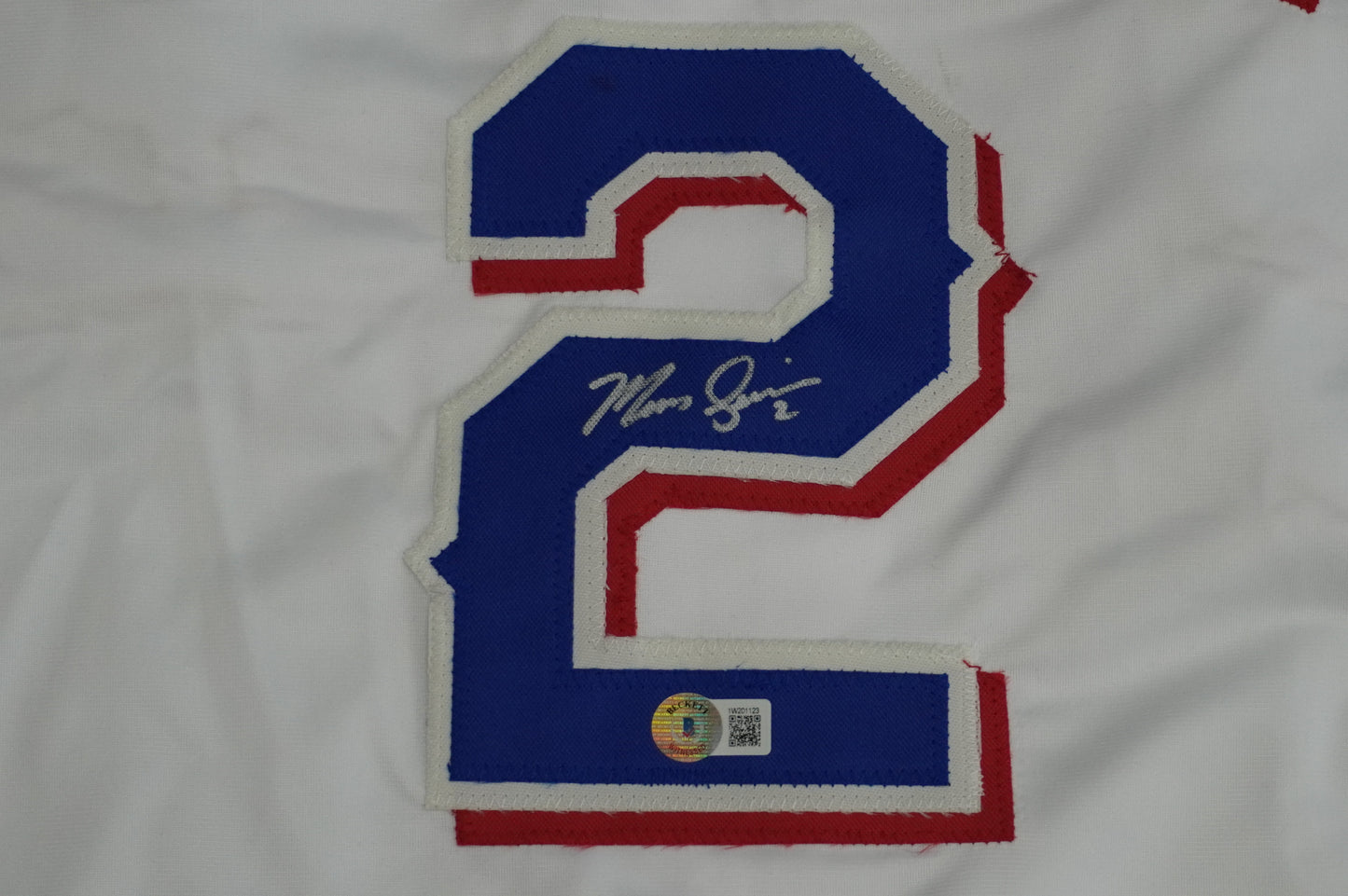 MARCUS SEMIEN TEXAS RANGERS SIGNED Sewn Jersey BAS