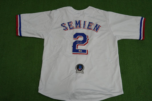 MARCUS SEMIEN TEXAS RANGERS SIGNED Sewn Jersey BAS