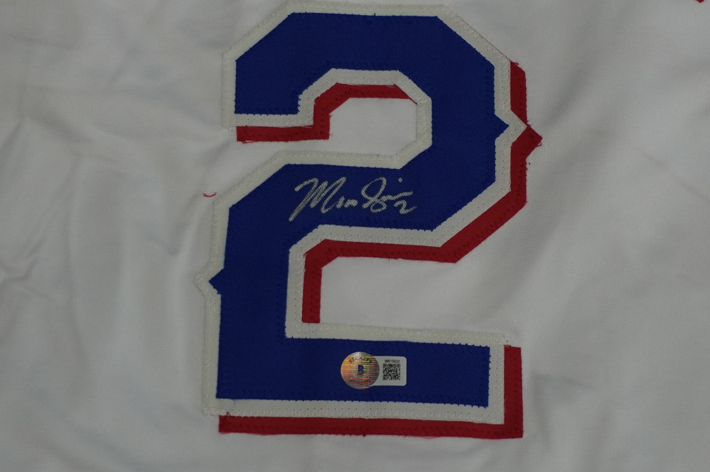 MARCUS SEMIEN TEXAS RANGERS SIGNED Sewn Jersey BAS