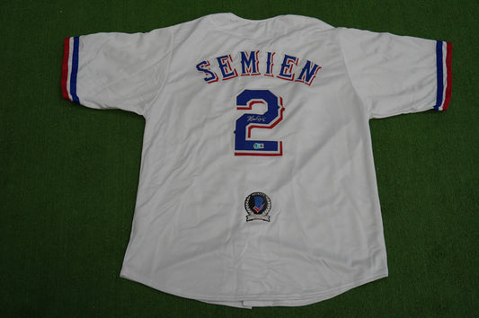 MARCUS SEMIEN TEXAS RANGERS SIGNED Sewn Jersey BAS