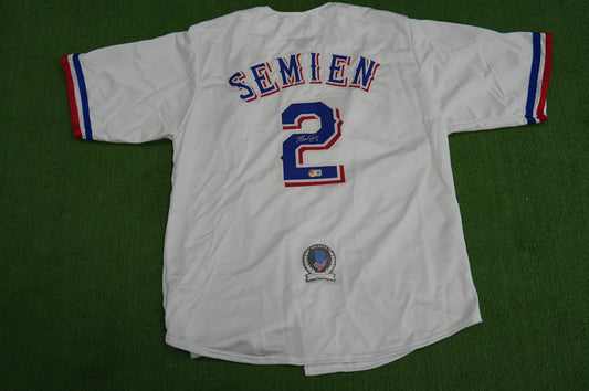 MARCUS SEMIEN TEXAS RANGERS SIGNED Sewn Jersey BAS