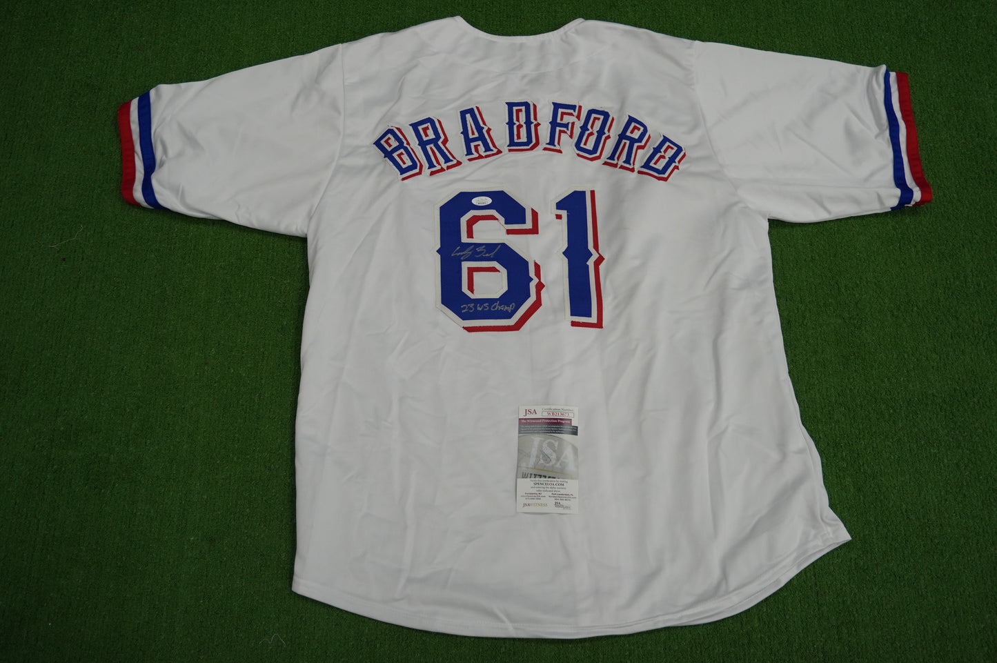 MARCUS SEMIEN TEXAS RANGERS SIGNED Sewn Jersey BAS