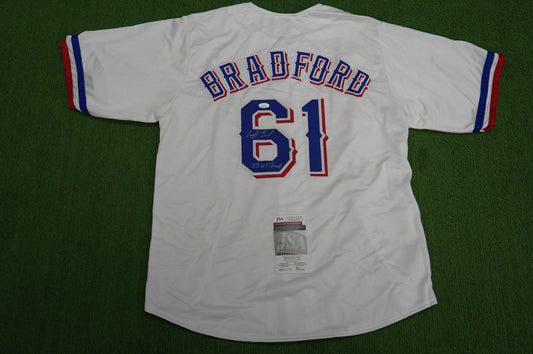 CODY BRADFORD TEXAS RANGERS SIGNED Sewn Jersey W/23 WS Champ JSA COA