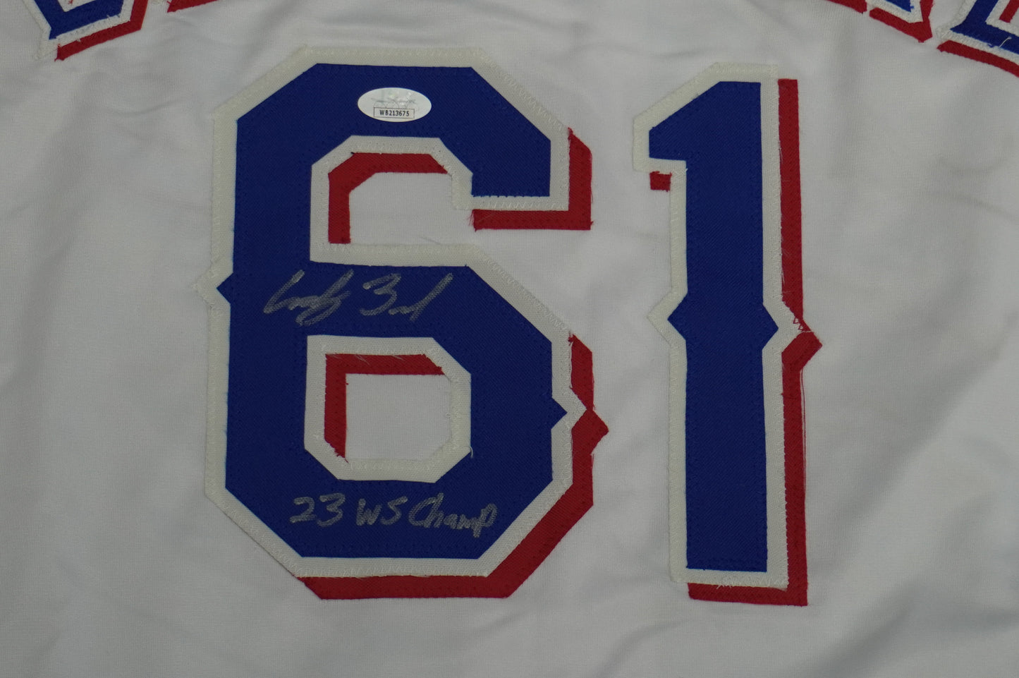 CODY BRADFORD TEXAS RANGERS SIGNED Sewn Jersey W/23 WS Champ JSA COA