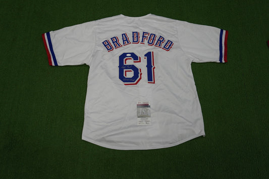 CODY BRADFORD TEXAS RANGERS SIGNED Sewn Jersey W/23 WS Champ JSA COA