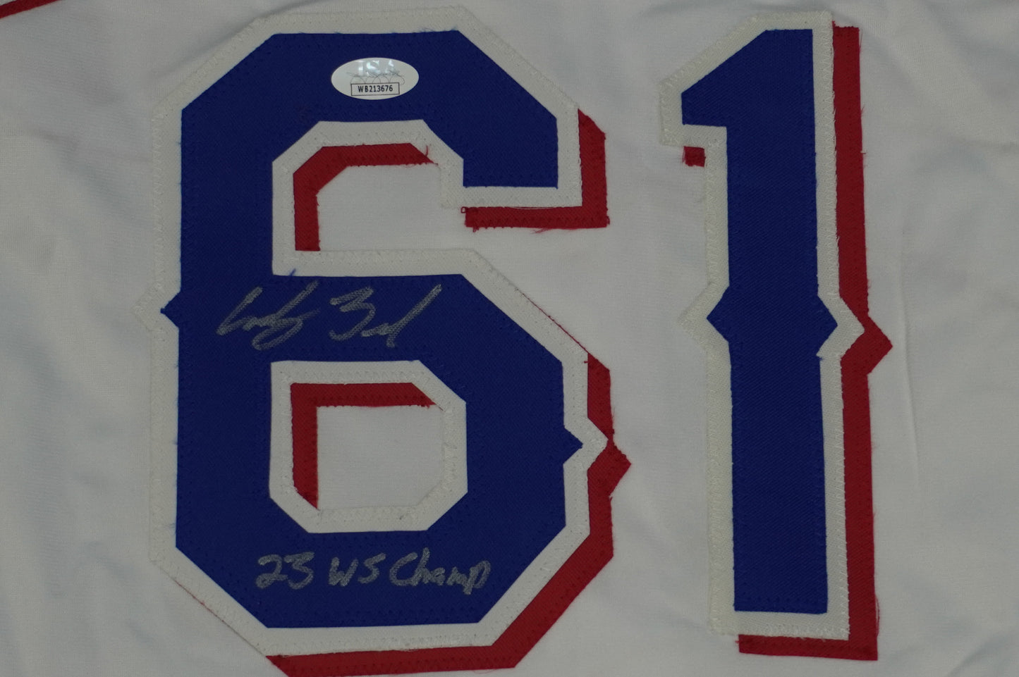 CODY BRADFORD TEXAS RANGERS SIGNED Sewn Jersey W/23 WS Champ JSA COA