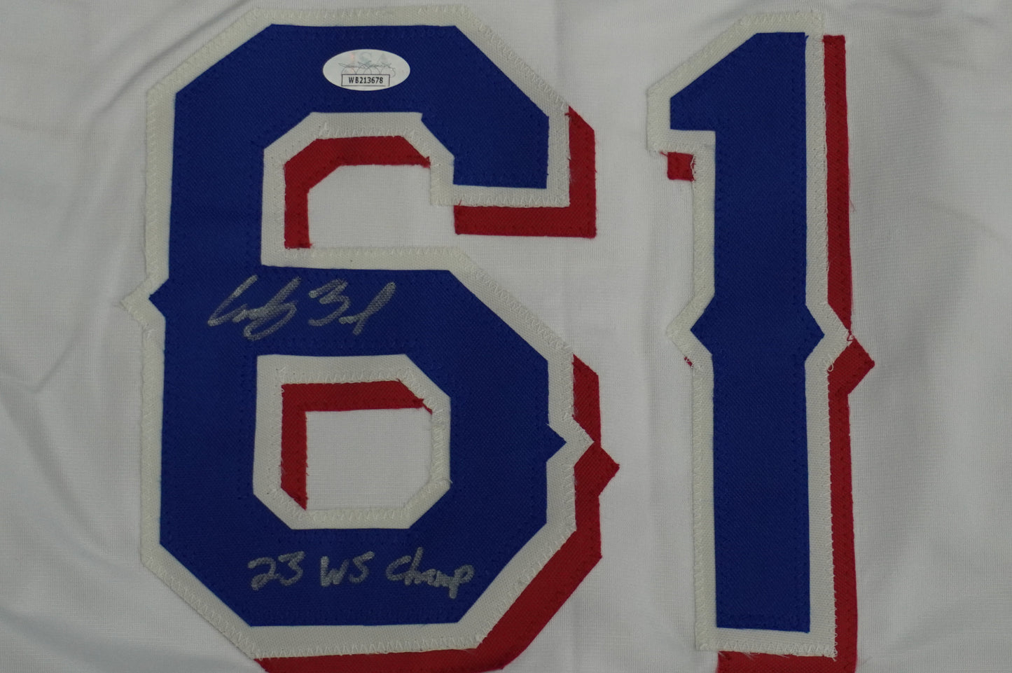CODY BRADFORD TEXAS RANGERS SIGNED Sewn Jersey W/23 WS Champ JSA COA