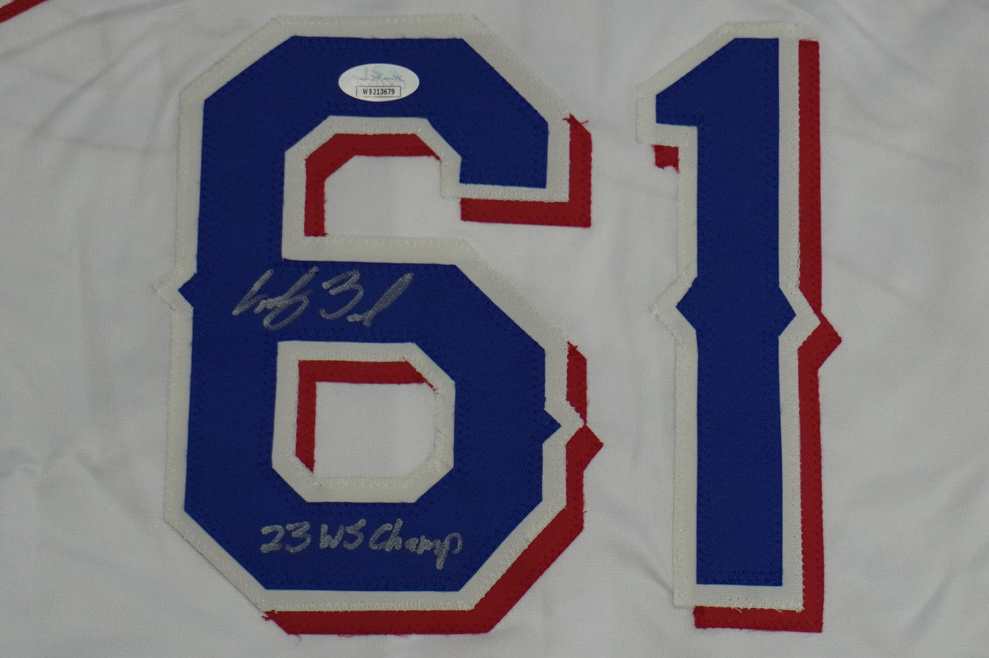 CODY BRADFORD TEXAS RANGERS SIGNED Sewn Jersey W/23 WS Champ JSA COA