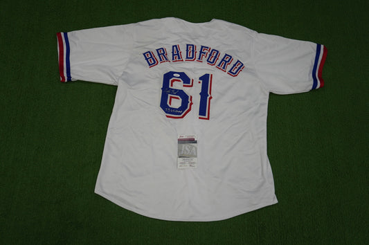 CODY BRADFORD TEXAS RANGERS SIGNED Sewn Jersey W/23 WS Champ JSA COA