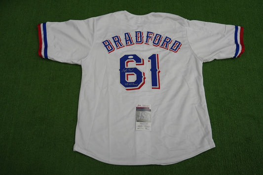 CODY BRADFORD TEXAS RANGERS SIGNED Sewn Jersey W/23 WS Champ JSA COA