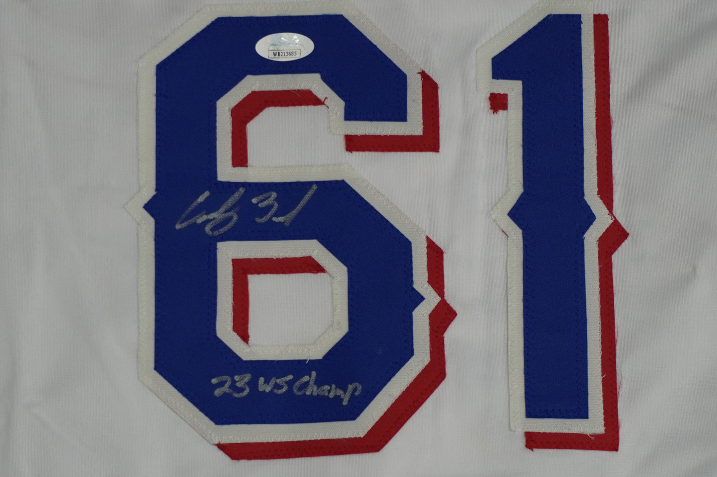 CODY BRADFORD TEXAS RANGERS SIGNED Sewn Jersey W/23 WS Champ JSA COA