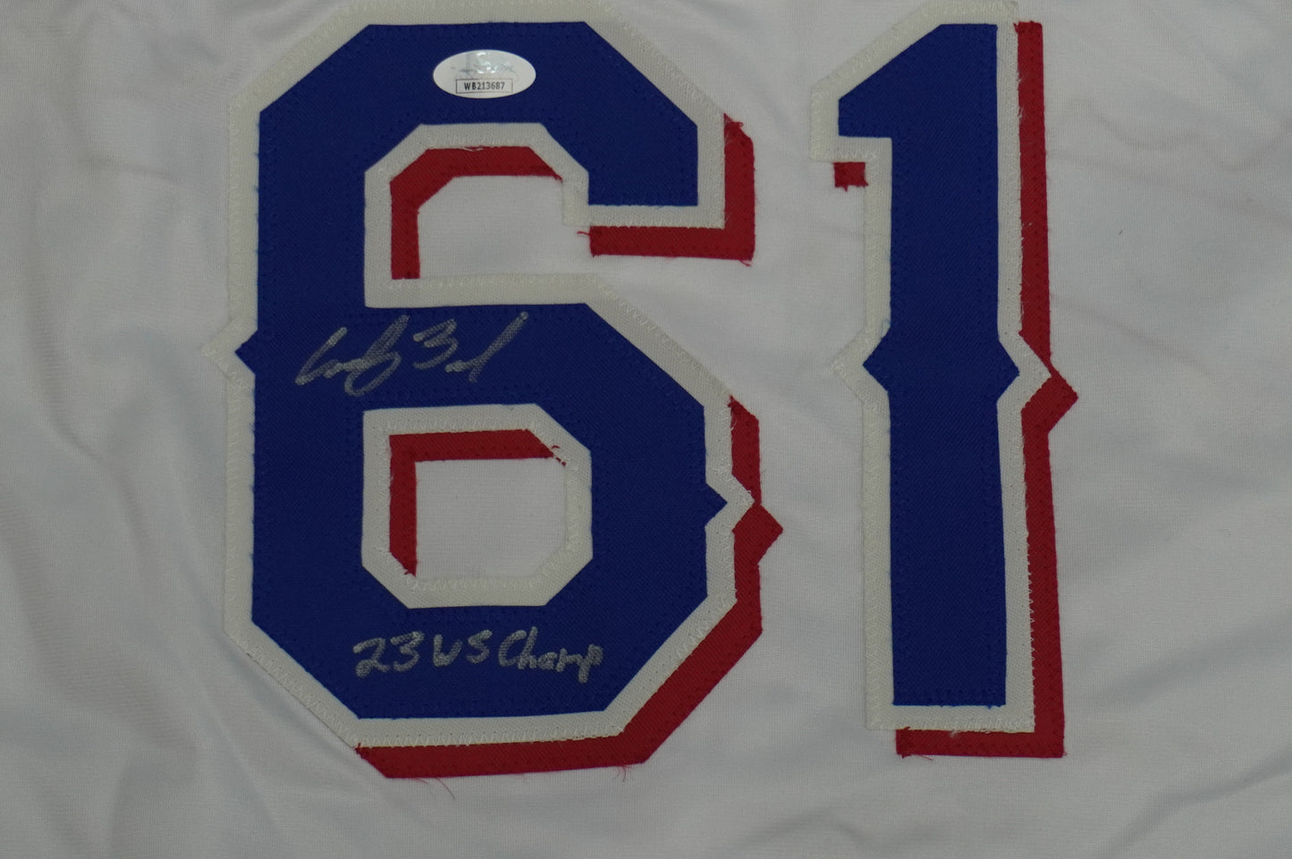 CODY BRADFORD TEXAS RANGERS SIGNED Sewn Jersey W/23 WS Champ JSA COA