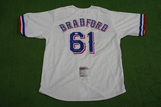 CODY BRADFORD TEXAS RANGERS SIGNED Sewn Jersey W/23 WS Champ JSA COA