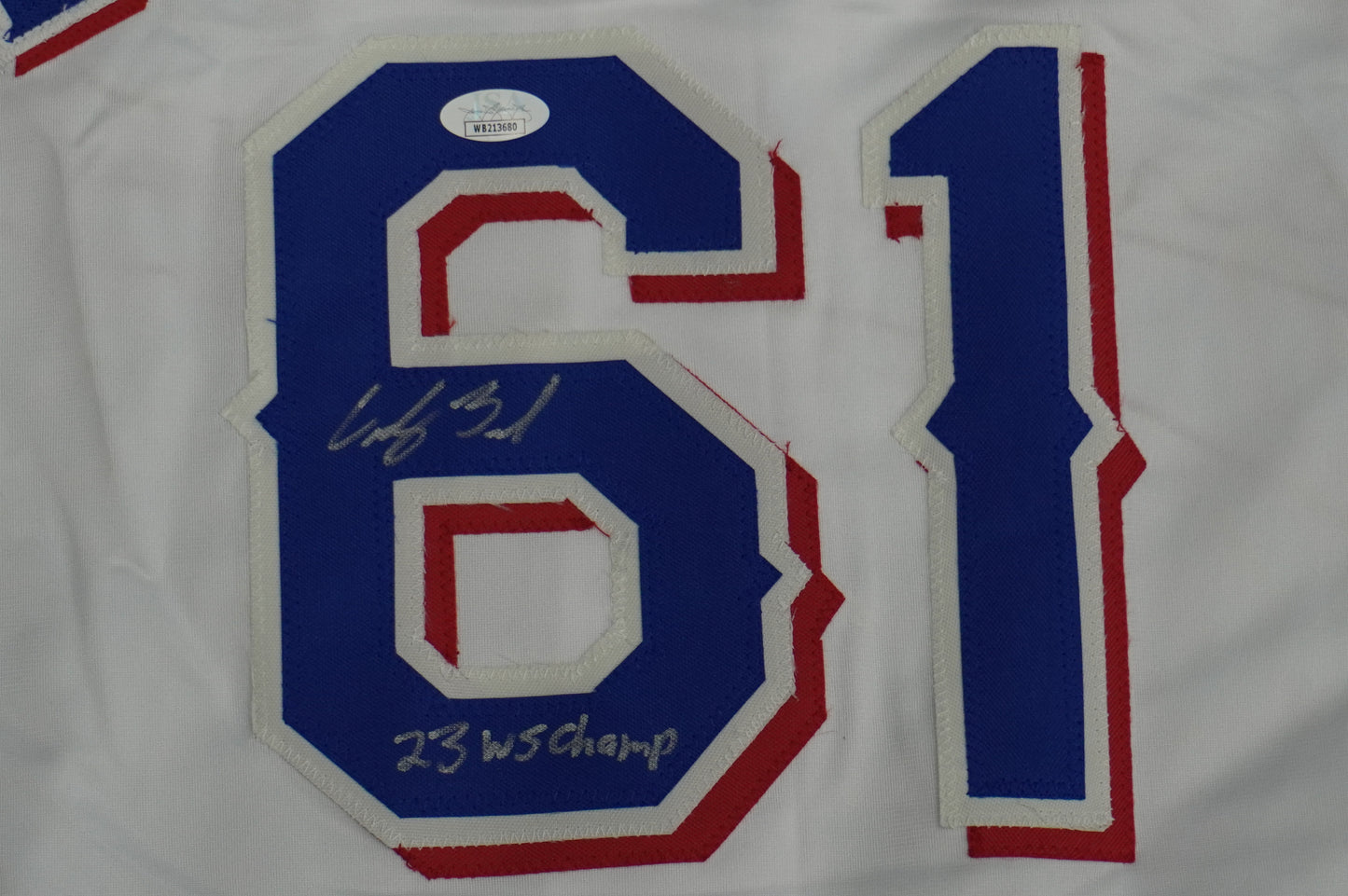 CODY BRADFORD TEXAS RANGERS SIGNED Sewn Jersey W/23 WS Champ JSA COA