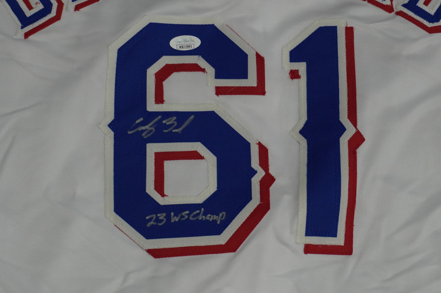 CODY BRADFORD TEXAS RANGERS SIGNED Sewn Jersey W/23 WS Champ JSA COA