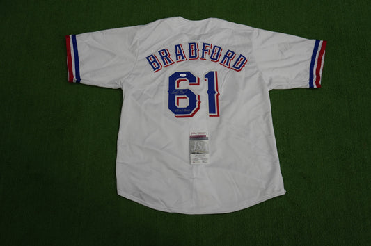 CODY BRADFORD TEXAS RANGERS SIGNED Sewn Jersey W/23 WS Champ JSA COA