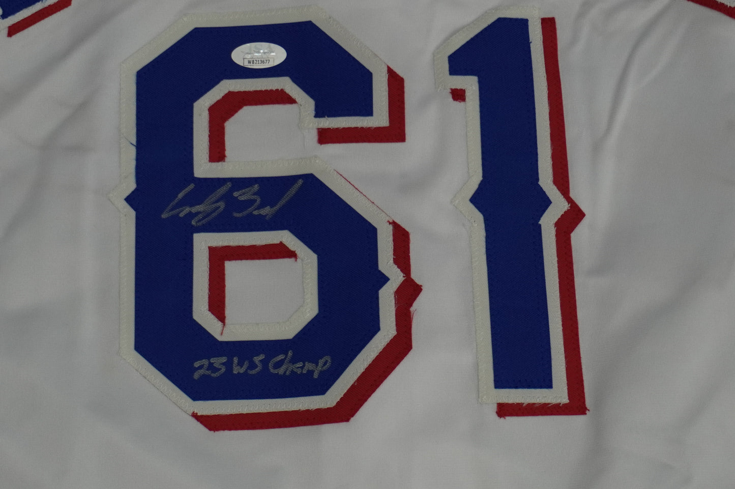 CODY BRADFORD TEXAS RANGERS SIGNED Sewn Jersey W/23 WS Champ JSA COA