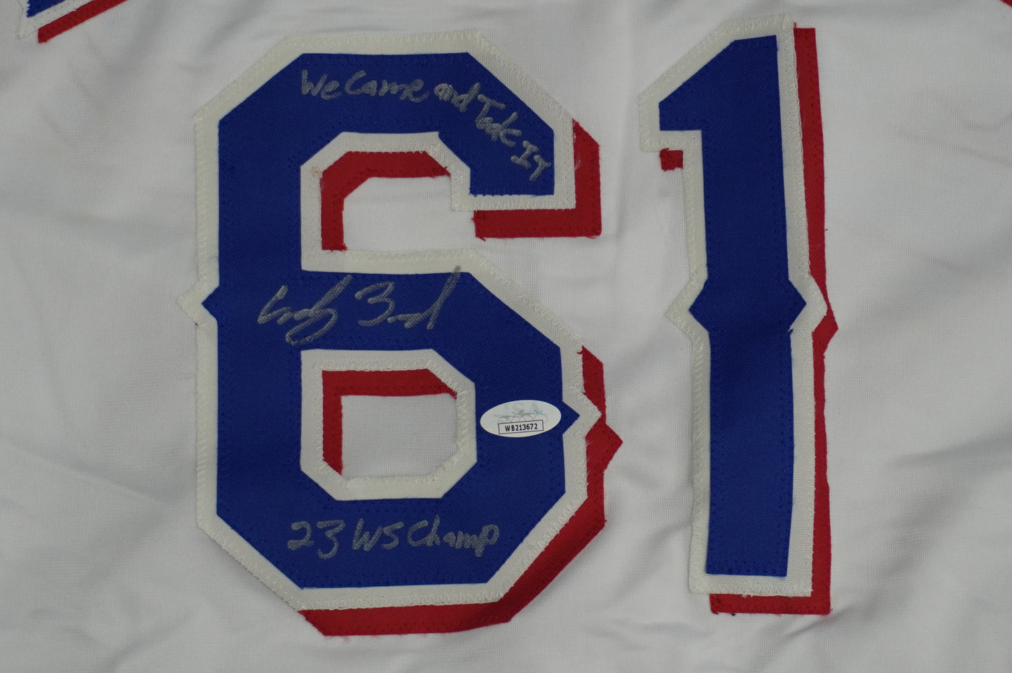 CODY BRADFORD TEXAS RANGERS SIGNED Sewn Jersey W/Multi Stats INSC JSA COA