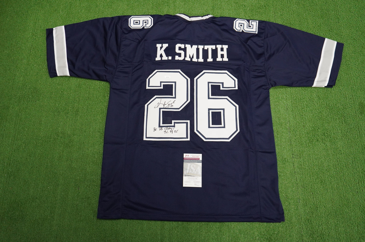 KEVIN SMITH DALLAS COWBOYS SIGNED Blue JERSEY Texas A&M Aggies w/INSCs 3XL JSA