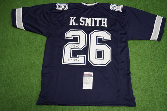 KEVIN SMITH DALLAS COWBOYS SIGNED Blue JERSEY Texas A&M Aggies w/INSCs 3XL JSA