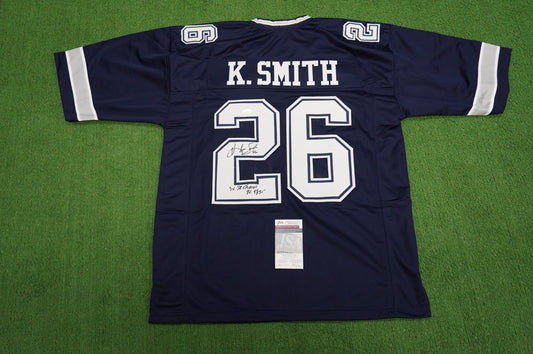 KEVIN SMITH DALLAS COWBOYS SIGNED Blue JERSEY Texas A&M Aggies w/INSCs 3XL JSA