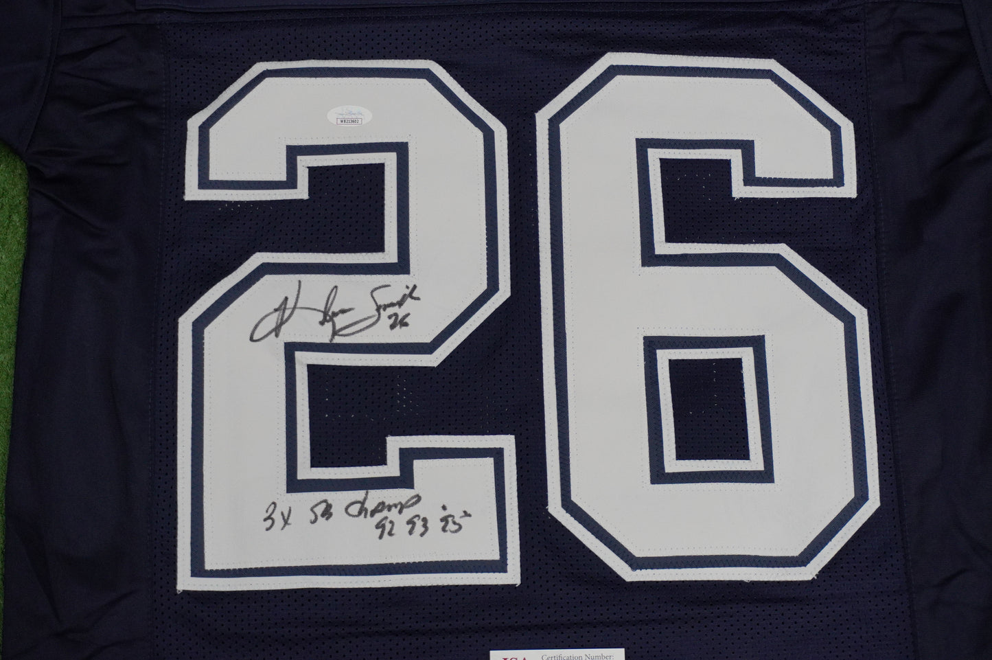 KEVIN SMITH DALLAS COWBOYS SIGNED Blue JERSEY Texas A&M Aggies w/INSCs Med JSA
