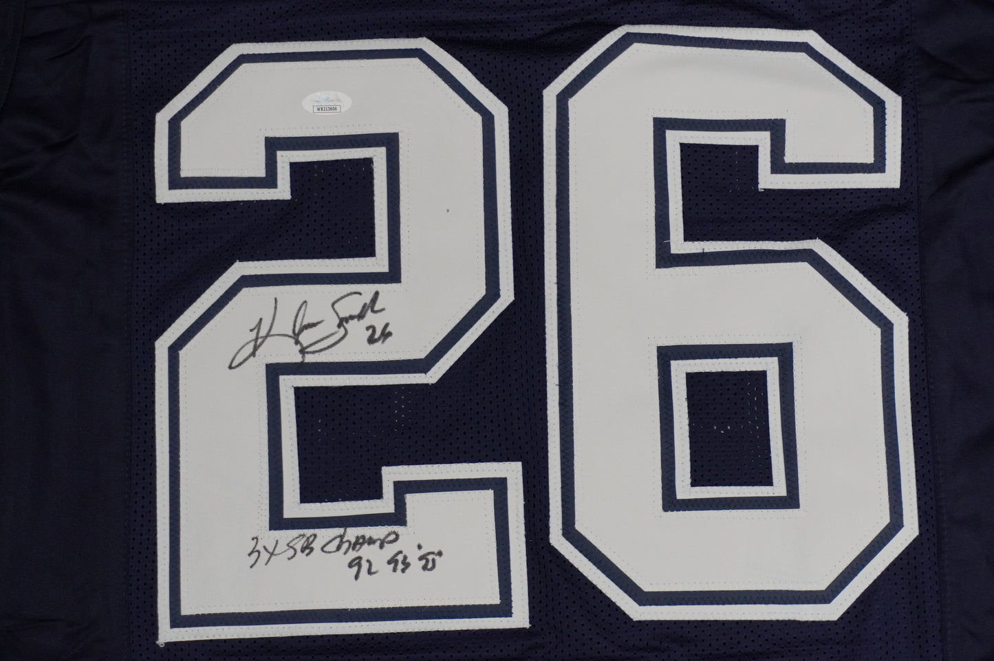 KEVIN SMITH DALLAS COWBOYS SIGNED Blue JERSEY Texas A&M Aggies w/INSCs Med JSA