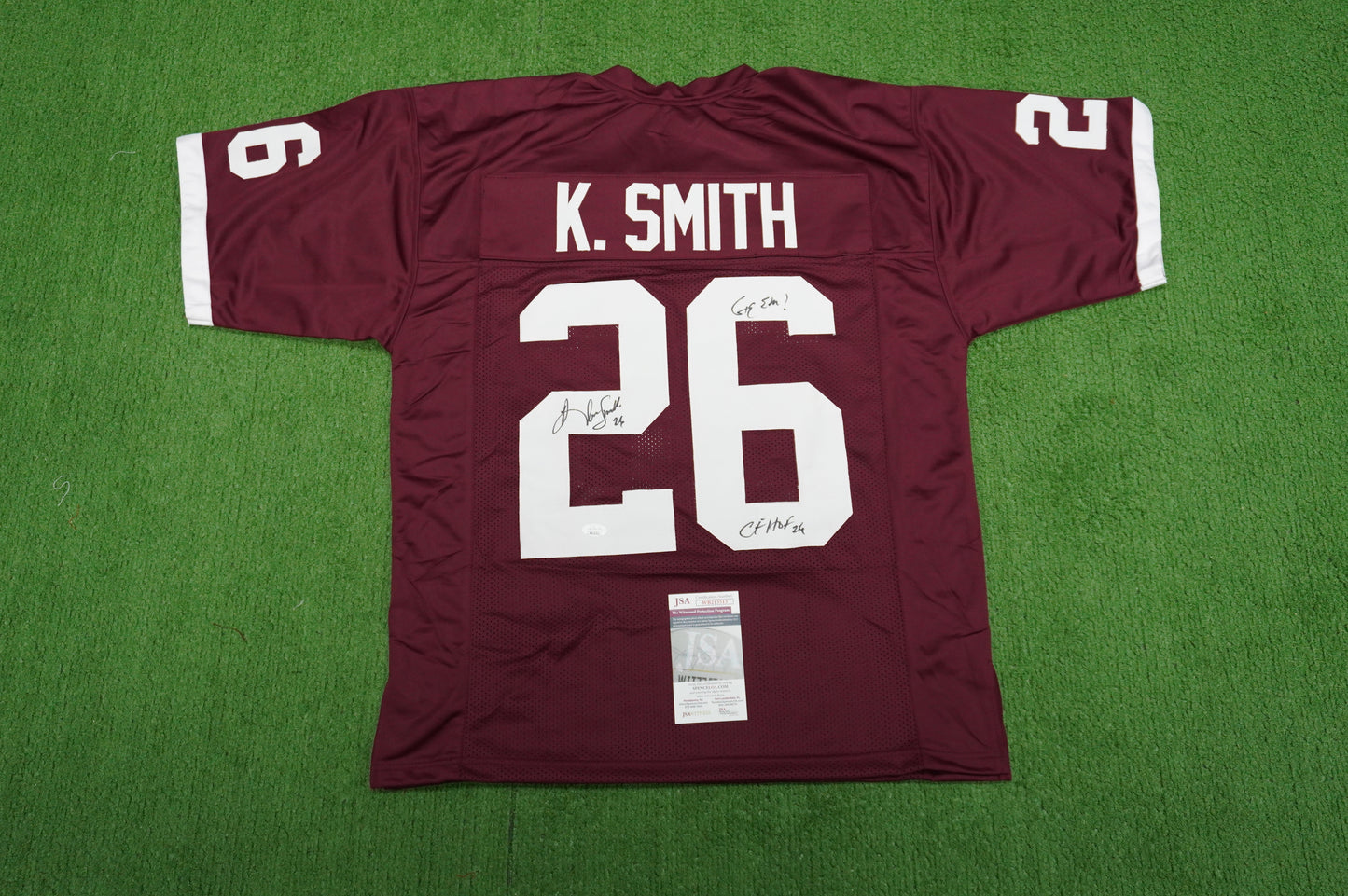 KEVIN SMITH TEXAS A&M  SIGNED JERSEY Dallas Cowboys w/INSCs L JSA