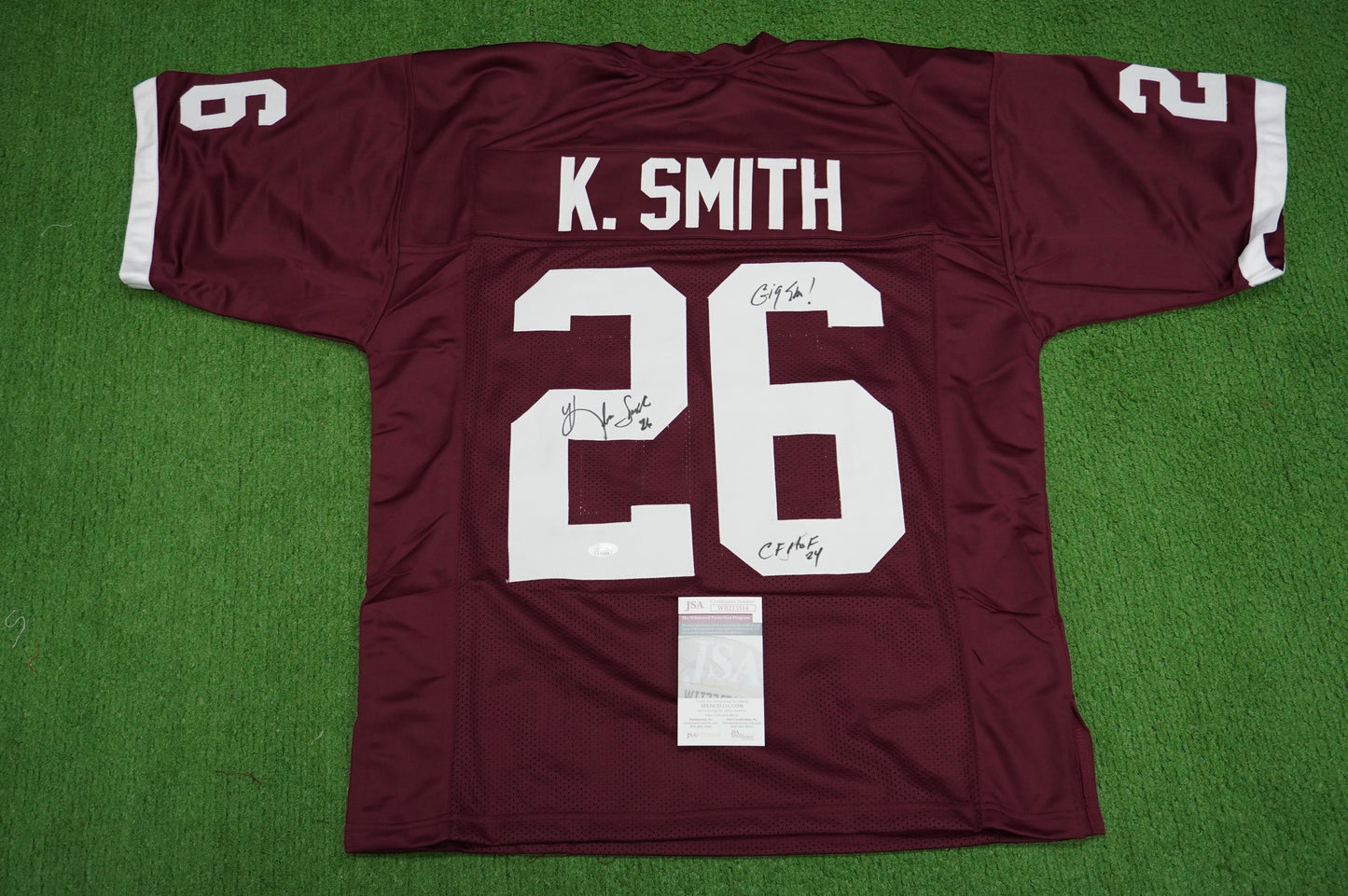 KEVIN SMITH TEXAS A&M SIGNED JERSEY Dallas Cowboys w/INSCs L JSA