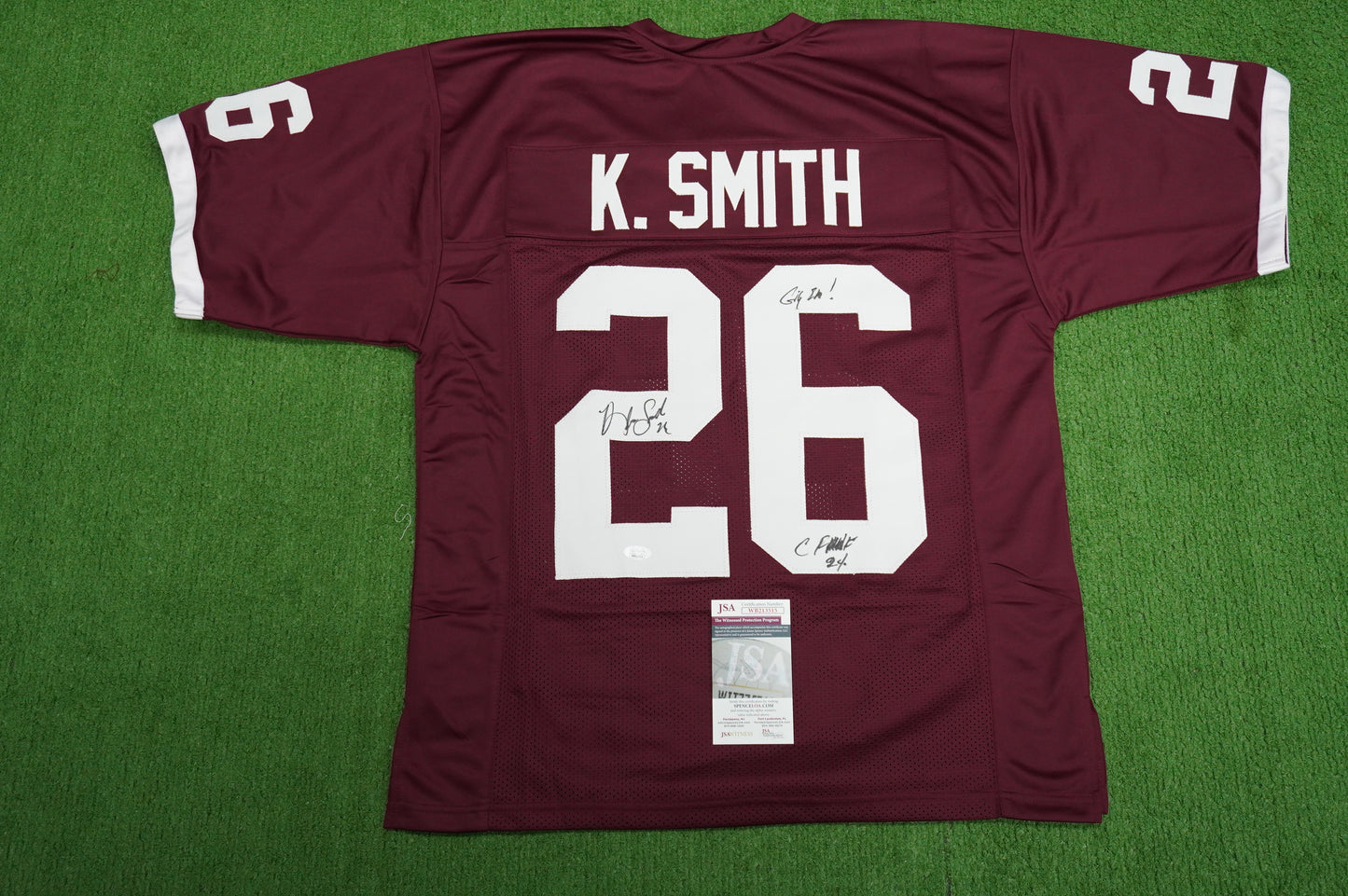 KEVIN SMITH TEXAS A&M SIGNED JERSEY Dallas Cowboys w/INSCs L JSA